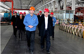 山东省东平县党政代表团来新宝GG电缆旅行考察