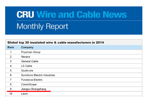新宝GG电缆再次进入全球绝缘线缆制造商前十